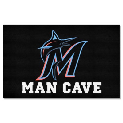 Fan Mats  LLC Miami Marlins Ulti-Mat Man Cave Black