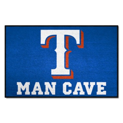 Fan Mats  LLC Texas Rangers Starter Mat Man Cave Blue