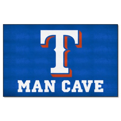 Fan Mats  LLC Texas Rangers Ulti-Mat Man Cave Blue