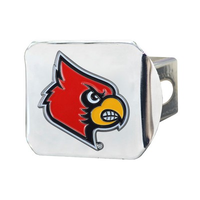 Fan Mats  LLC Louisville Cardinals Color Hitch Cover Chrome Chrome