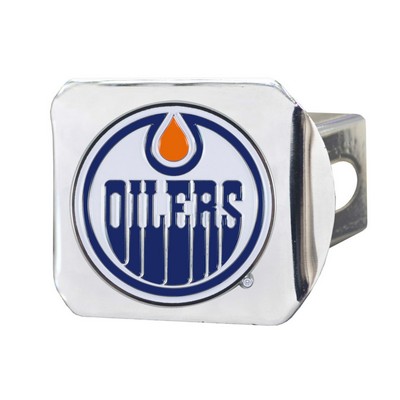 Fan Mats  LLC Edmonton Oilers Color Hitch Cover Chrome Chrome