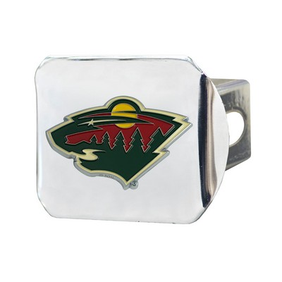 Fan Mats  LLC Minnesota Wild Color Hitch Cover Chrome Chrome