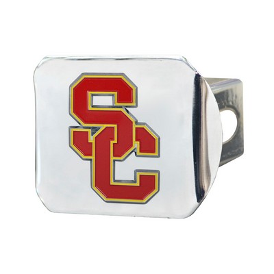 Fan Mats  LLC Southern California Trojans Color Hitch Cover Chrome Chrome