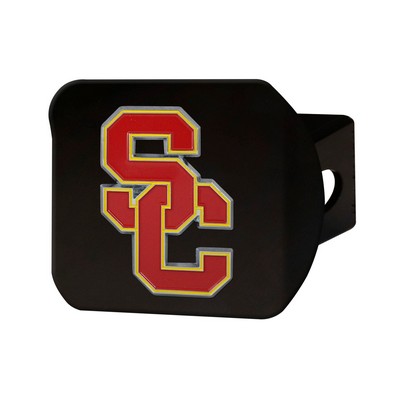 Fan Mats  LLC Southern California Trojans Color Hitch Cover Black Cardinal