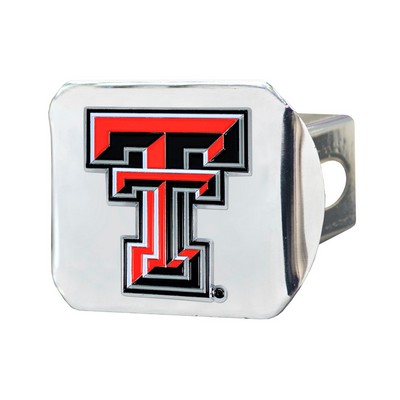 Fan Mats  LLC Texas Tech Red Raiders Color Hitch Cover Chrome Chrome