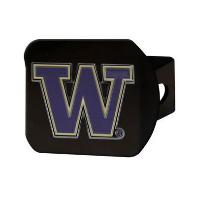 Fan Mats  LLC Washington Huskies Black Metal Hitch Cover - 3D Color Emblem Purple