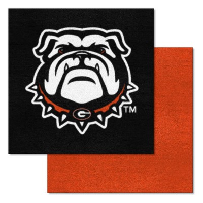 Fan Mats  LLC Georgia Bulldogs Team Carpet Tiles Black