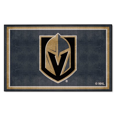 Fan Mats  LLC Vegas Golden Knights 4x6 Rug Gray