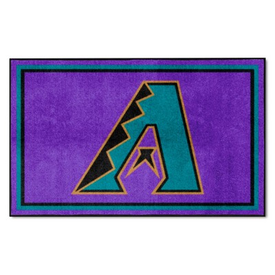 Fan Mats  LLC Arizona Diamondbacks 4x6 Rug Retro Purple