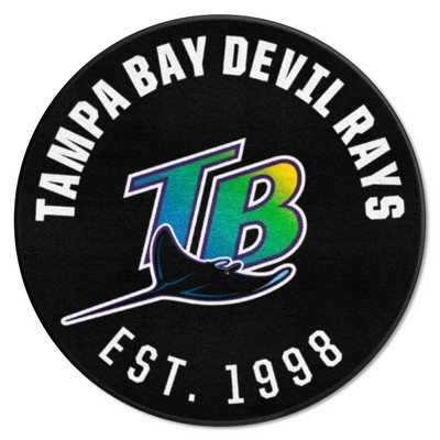 Fan Mats  LLC Tampa Bay Devil Rays Roundel Mat Retro Black