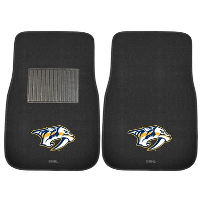 Fan Mats  LLC Nashville Predators 2-pc Embroidered Car Mat Set Black