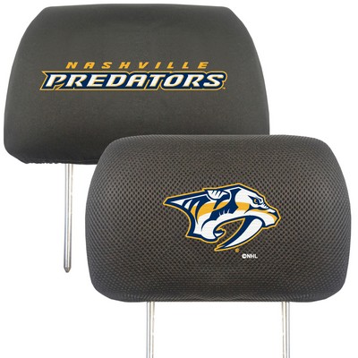 Fan Mats  LLC Nashville Predators Head Rest Cover Black