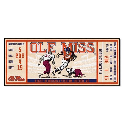 Fan Mats  LLC Ole Miss Rebels Ticket Runner Navy