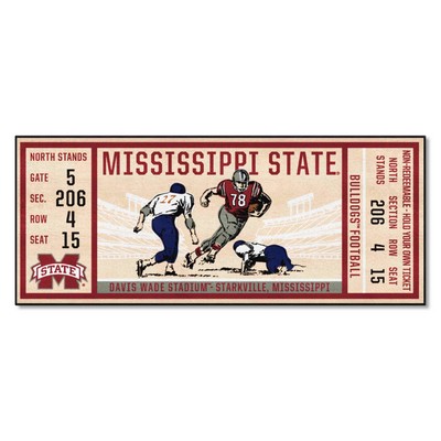 Fan Mats  LLC Mississippi State Bulldogs Ticket Runner Maroon