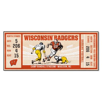 Fan Mats  LLC Wisconsin Badgers Ticket Runner Red