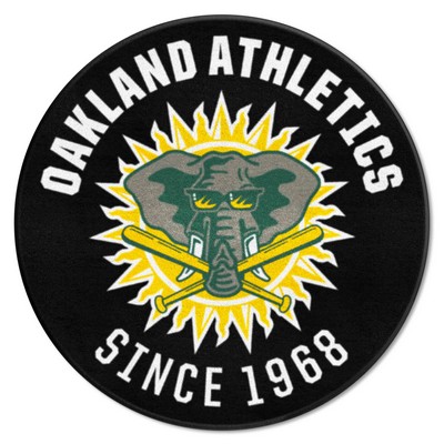 Fan Mats  LLC Oakland Athletics Roundel Mat Retro Black