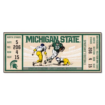 Fan Mats  LLC Michigan State Spartans Ticket Runner Green