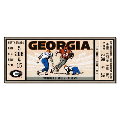 Fan Mats  LLC Georgia Bulldogs Ticket Runner Black