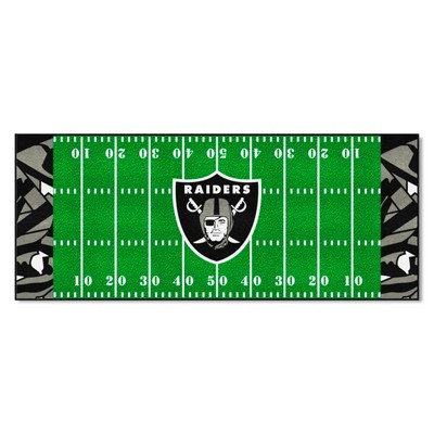 Fan Mats  LLC Las Vegas Raiders Football Field Runner Mat - 30in. x 72in. XFIT Design Pattern