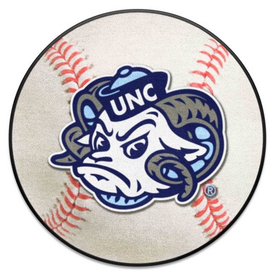 Fan Mats  LLC North Carolina Tar Heels Baseball Mat White