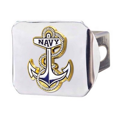 Fan Mats  LLC Naval Academy Midshipmen Color Hitch Cover Chrome Chrome