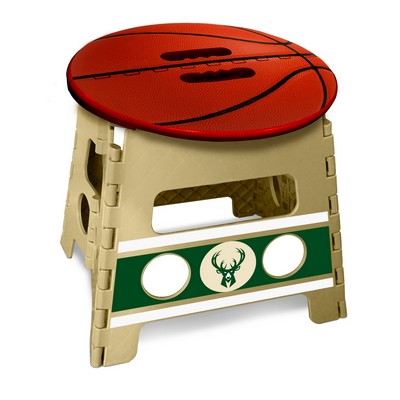 Fan Mats  LLC Milwaukee Bucks Folding Step Stool Gray