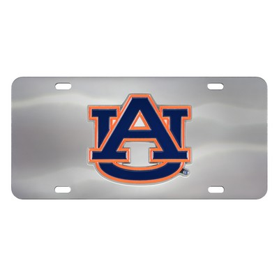 Fan Mats  LLC Auburn Tigers Diecast License Plate Stainless Steel