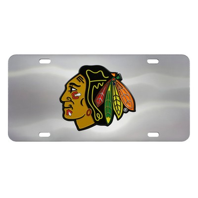 Fan Mats  LLC Chicago Blackhawks Diecast License Plate Stainless Steel