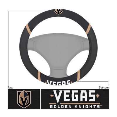 Fan Mats  LLC Vegas Golden Knights Steering Wheel Cover Black