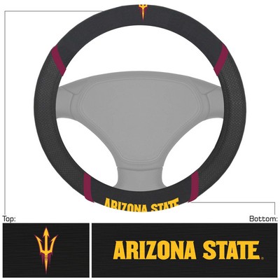 Fan Mats  LLC Arizona State Sun Devils Steering Wheel Cover Black