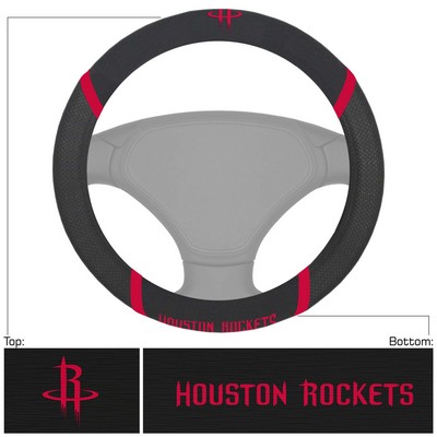 Fan Mats  LLC Houston Rockets Steering Wheel Cover Black