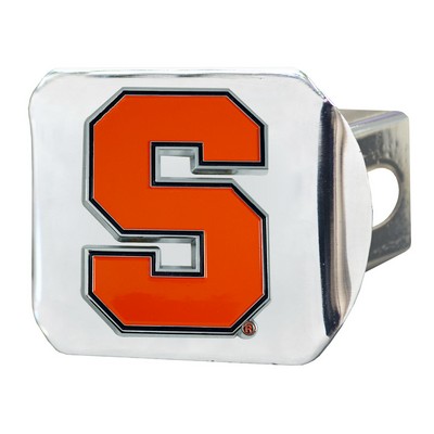 Fan Mats  LLC Syracuse Orange Color Hitch Cover Chrome Chrome