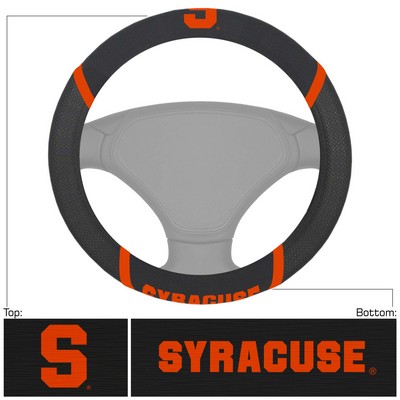 Fan Mats  LLC Syracuse Orange Steering Wheel Cover Black