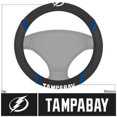 Fan Mats  LLC Tampa Bay Lightning Steering Wheel Cover Black