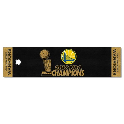 Fan Mats  LLC Golden State Warriors Putting Green Mat Black