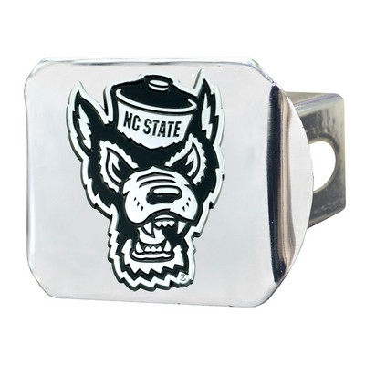 Fan Mats  LLC NC State Wolfpack Hitch Cover Chrome Chrome