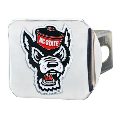 Fan Mats  LLC NC State Wolfpack Color Hitch Cover Chrome Chrome