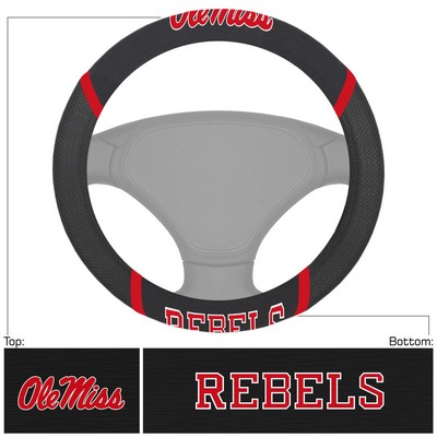 Fan Mats  LLC Ole Miss Rebels Steering Wheel Cover Black