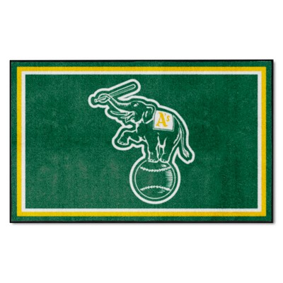 Fan Mats  LLC Oakland Athletics 4x6 Rug Green