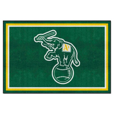 Fan Mats  LLC Oakland Athletics 5x8 Rug Green