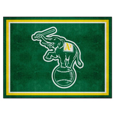 Fan Mats  LLC Oakland Athletics 8x10 Rug Green