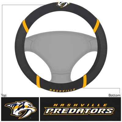 Fan Mats  LLC Nashville Predators Steering Wheel Cover Black