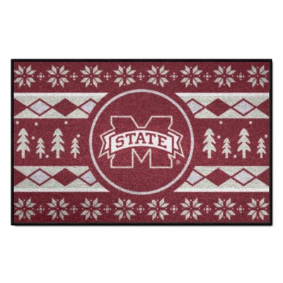 Fan Mats  LLC Mississippi State Bulldogs Starter Mat Holiday Sweater Maroon