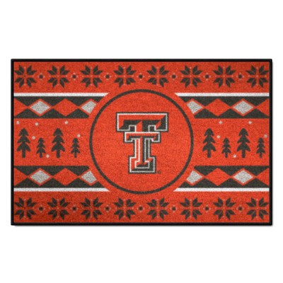 Fan Mats  LLC Texas Tech Red Raiders Starter Mat Holiday Sweater Red