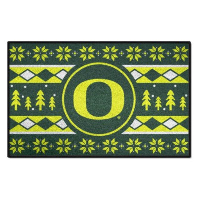 Fan Mats  LLC Oregon Ducks Starter Mat Holiday Sweater Green