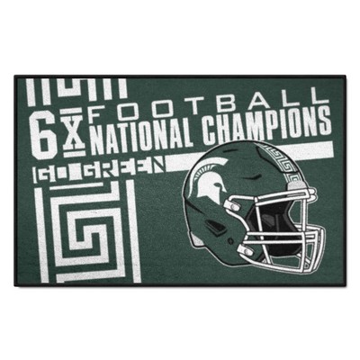 Fan Mats  LLC Michigan State Spartans Starter Mat Dynasty Green