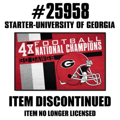 Fan Mats  LLC Georgia Bulldogs Starter Mat Dynasty Red