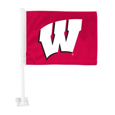 Fan Mats  LLC Wisconsin Badgers Car Flag Red