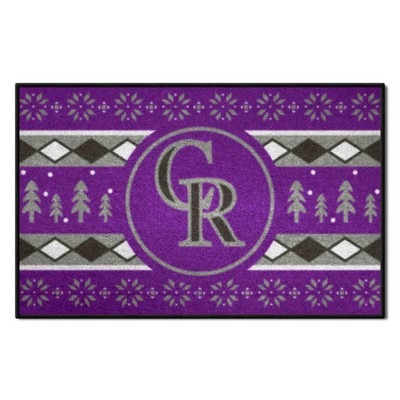 Fan Mats  LLC Colorado Rockies Starter Mat Holiday Sweater Purple