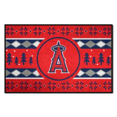 Fan Mats  LLC Los Angeles Angels Starter Mat Holiday Sweater Red